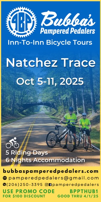 Natchez Trace fully supported rides