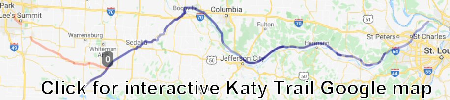 Katy Trail and Rock Island Trail map