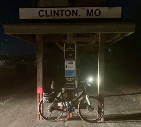 Daniel Glover's bike, single-day Katy Trail ride