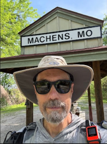 At the start of Dan's Katy Trail through-hike