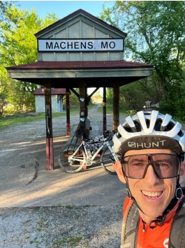 Roger Orth at Machens after Katy Trail unsupported FKT