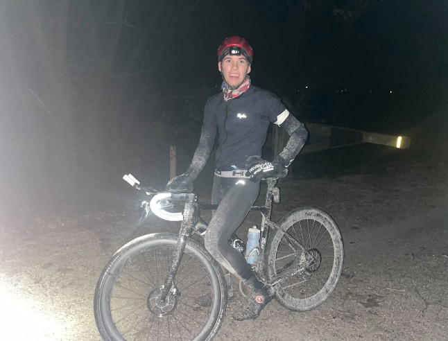 Sam Steinlicht at end of his Katy Trail ride
